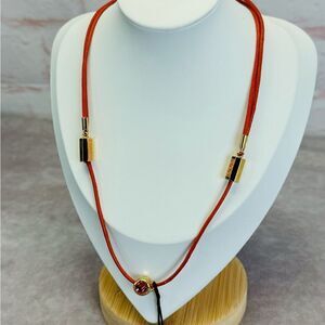 $625 Versace Unisex NWT Medusa Head Charm Cord Adjustable Necklace